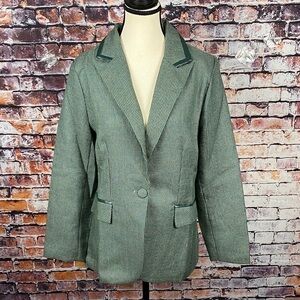 Olive Green Houndstooth Women's Blazer Sz S